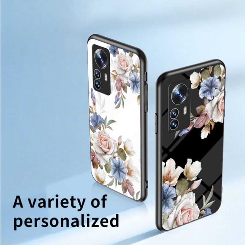 Capa Para Xiaomi 12 / 12X Vidro Temperado Com Anel De Flor