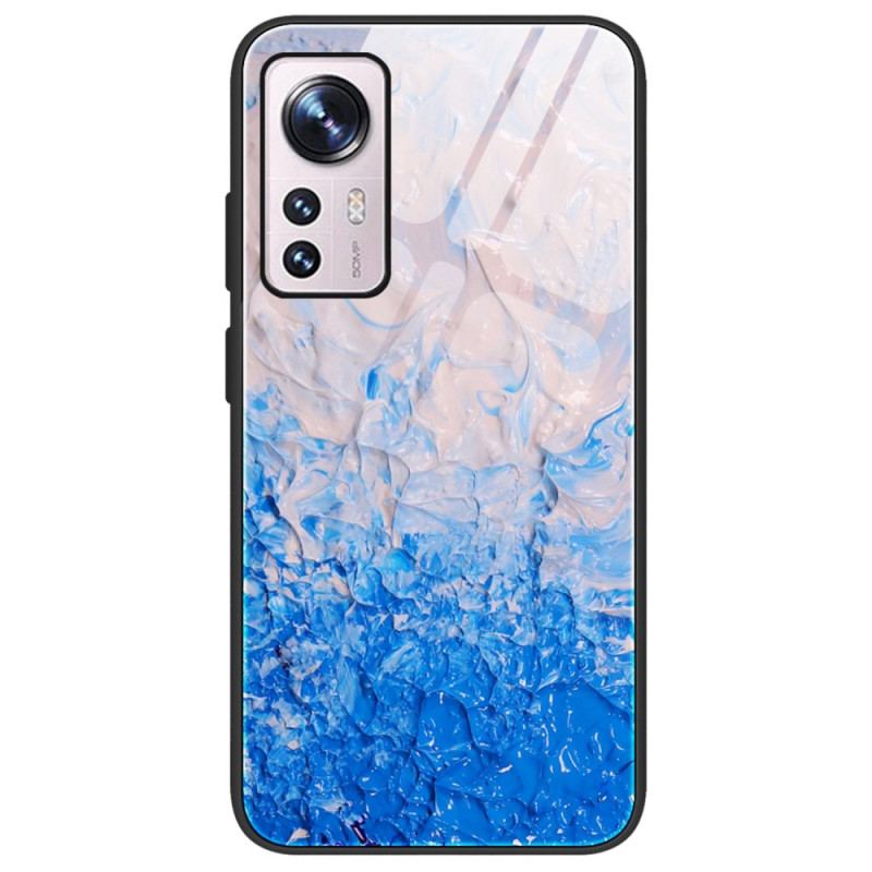 Capa Para Xiaomi 12 / 12X Vidro Temperado De Cores De Mármore