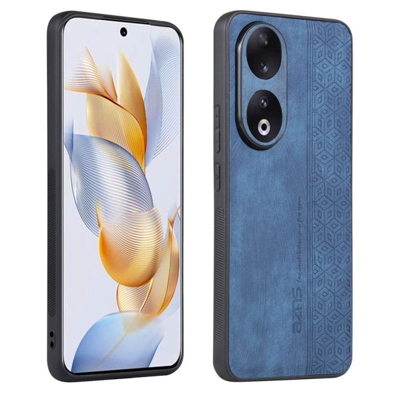 Capa Para Honor 90 Pro Efeito Couro Azns