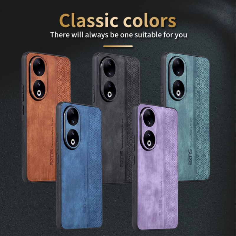 Capa Para Honor 90 Pro Efeito Couro Azns