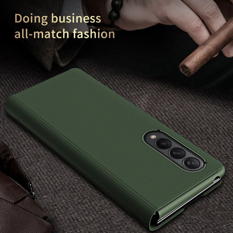 Capa De Celular Para Samsung Galaxy Z Fold 3 5G Flip Elegante Fibra De Carbono