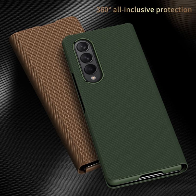 Capa De Celular Para Samsung Galaxy Z Fold 3 5G Flip Elegante Fibra De Carbono