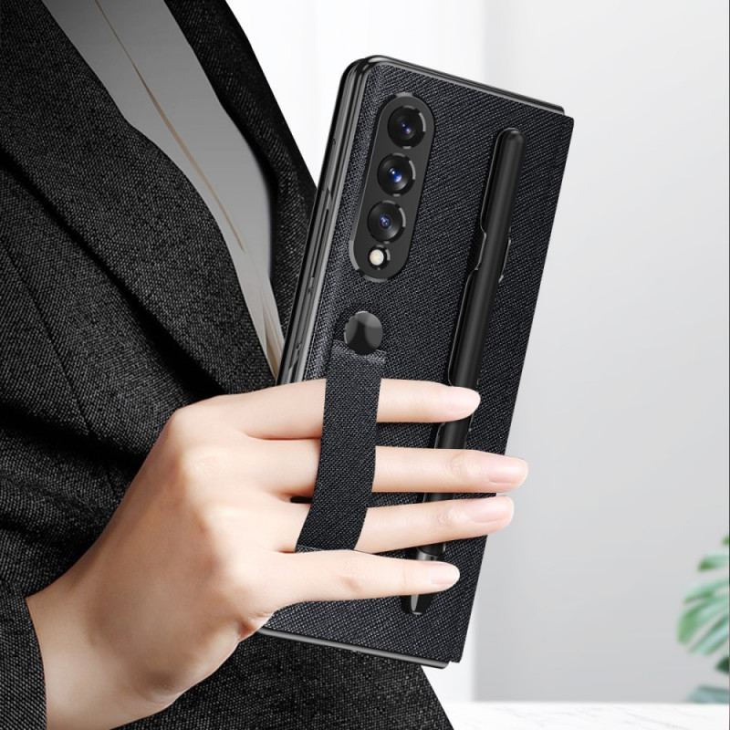 Capa De Celular Para Samsung Galaxy Z Fold 3 5G Flip Suporte Para Caneta Espelho E Alça