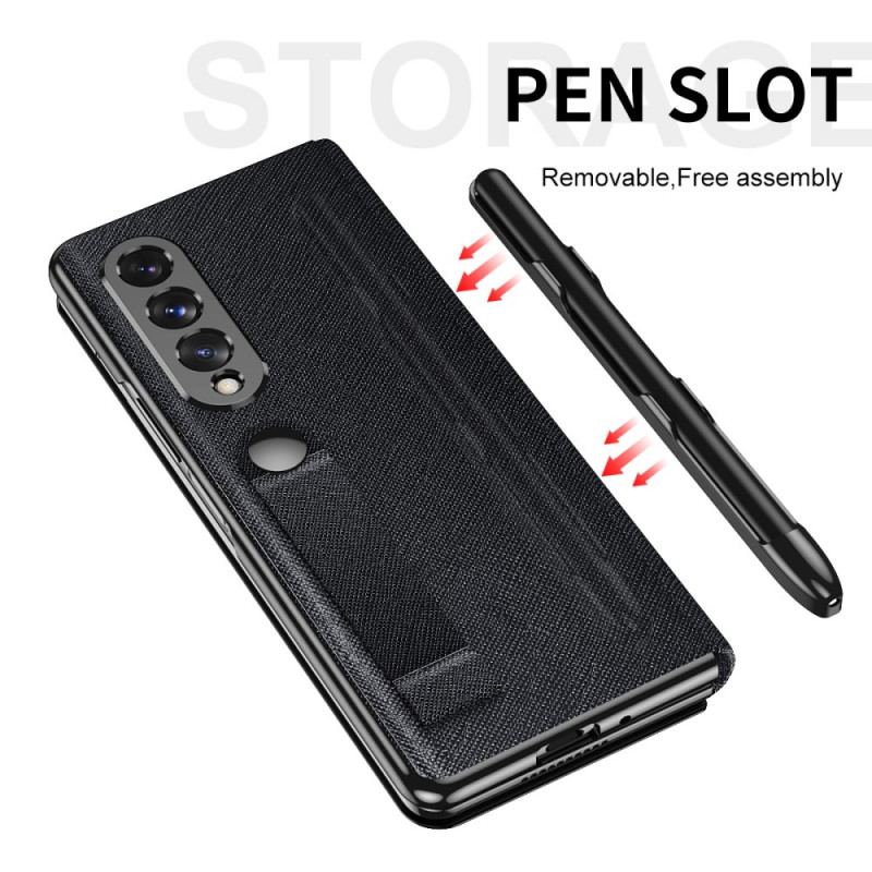 Capa De Celular Para Samsung Galaxy Z Fold 3 5G Flip Suporte Para Caneta Espelho E Alça