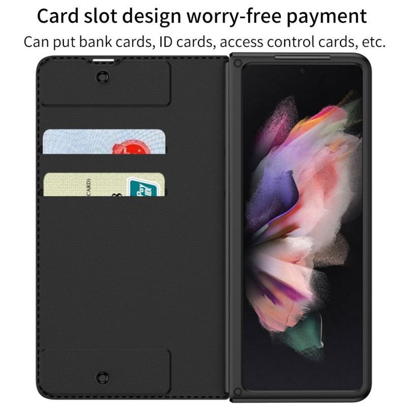 Capa De Celular Para Samsung Galaxy Z Fold 3 5G Flip Suporte Para Caneta Gkk De Couro Sintético