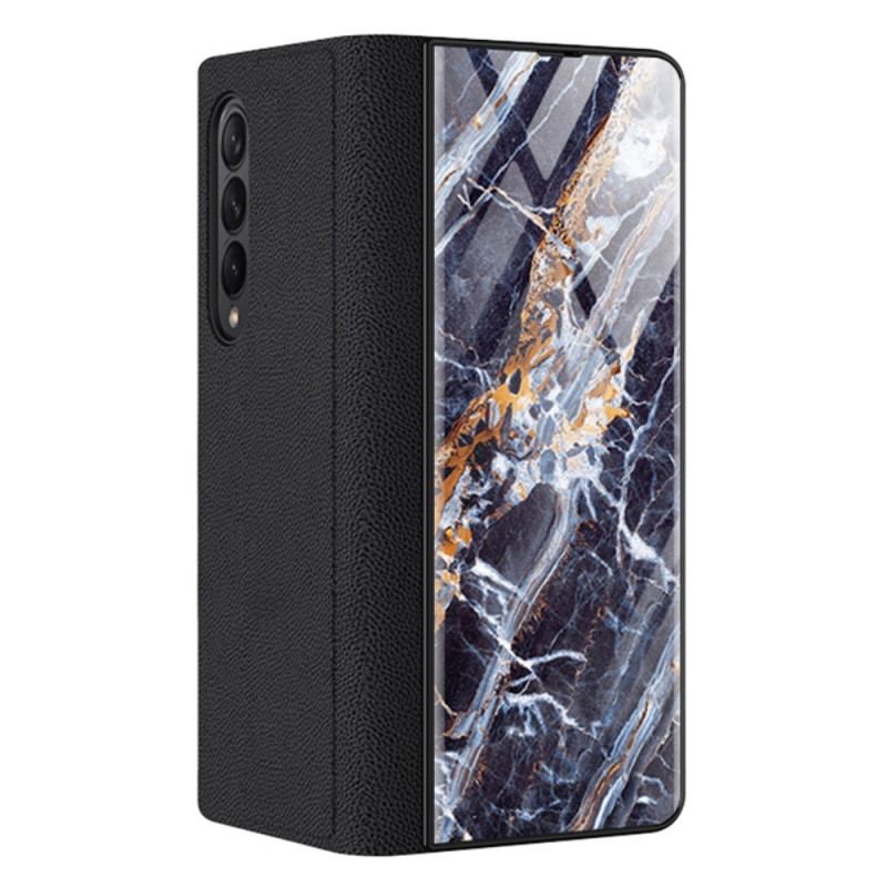 Capa De Celular Para Samsung Galaxy Z Fold 3 5G Flip Vidro Temperado Efeito Mármore