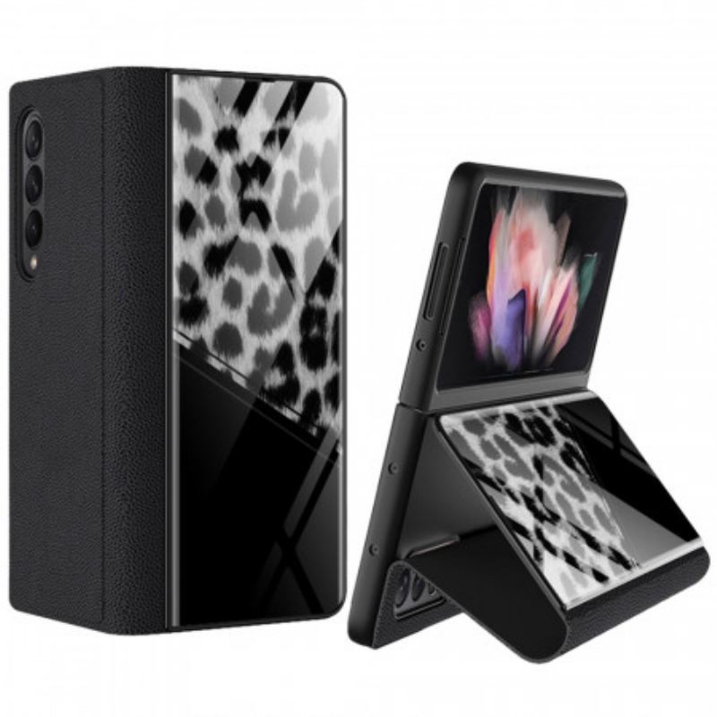 Capa De Celular Para Samsung Galaxy Z Fold 3 5G Flip Vidro Temperado Leopardo