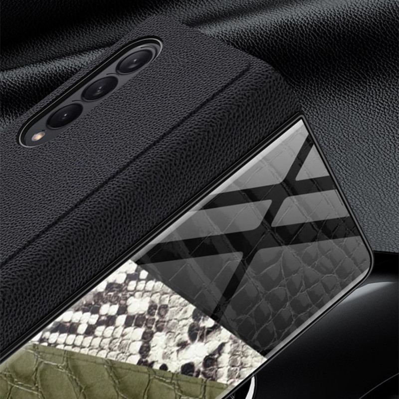 Capa De Celular Para Samsung Galaxy Z Fold 3 5G Flip Vidro Temperado Leopardo