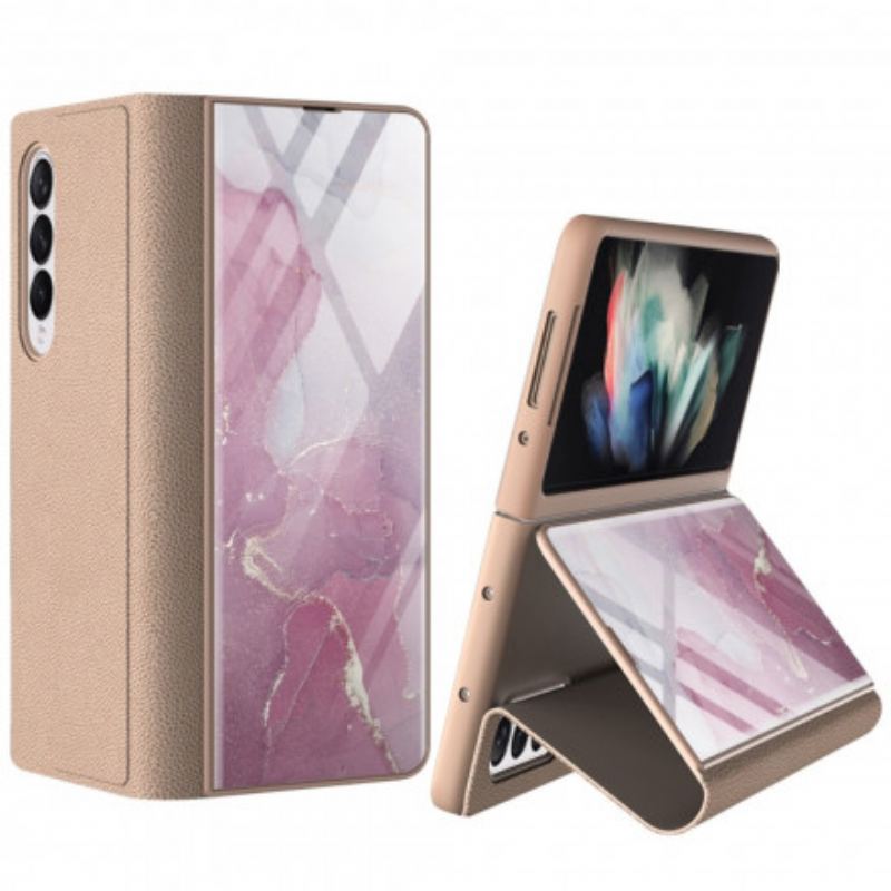 Capa De Celular Para Samsung Galaxy Z Fold 3 5G Flip Vidro Temperado De Mármore Gkk