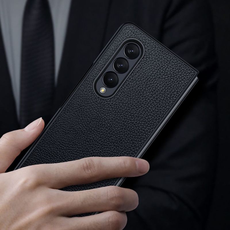 Capa De Celular Para Samsung Galaxy Z Fold 3 5G Sulada Couro Sintético Texturizado