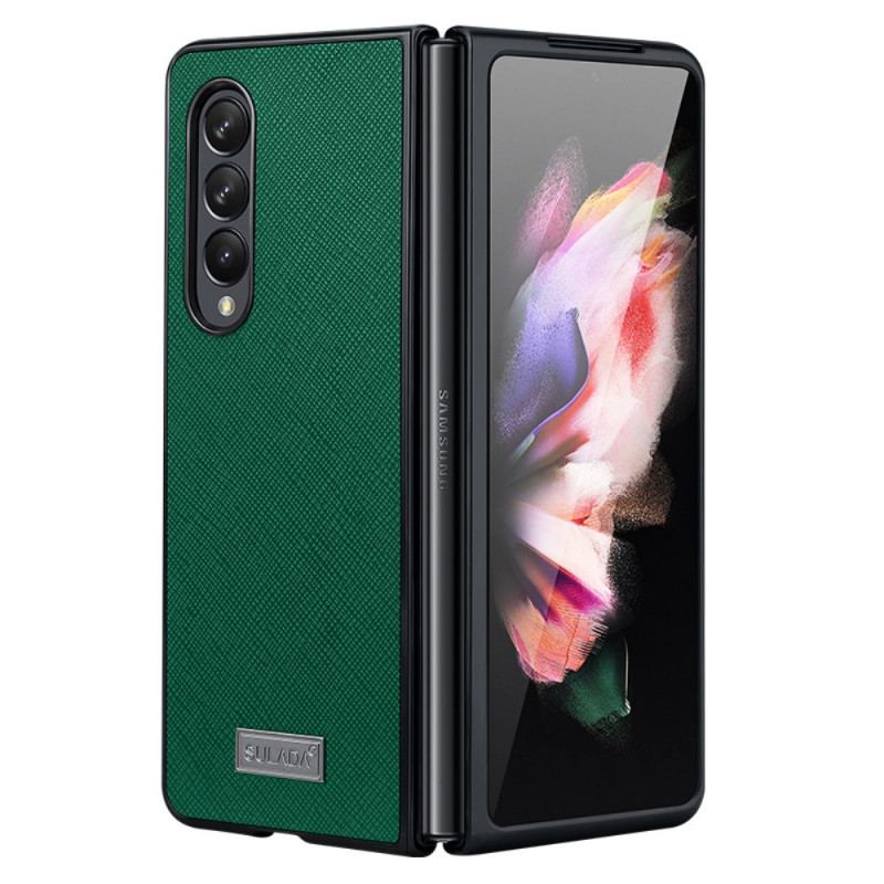 Capa De Celular Para Samsung Galaxy Z Fold 3 5G Sulada Couro Sintético Texturizado