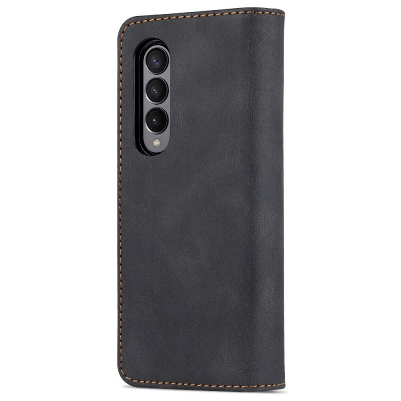 Capa De Couro Para Samsung Galaxy Z Fold 3 5G Estilo De Couro Azns