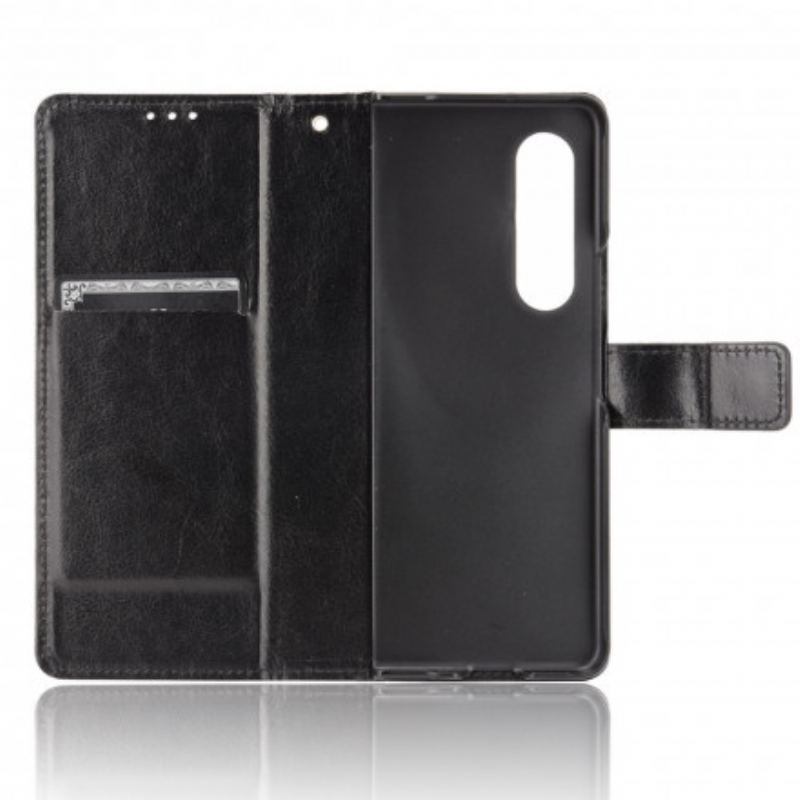 Capa De Couro Para Samsung Galaxy Z Fold 3 5G Couro Falso Chamativo