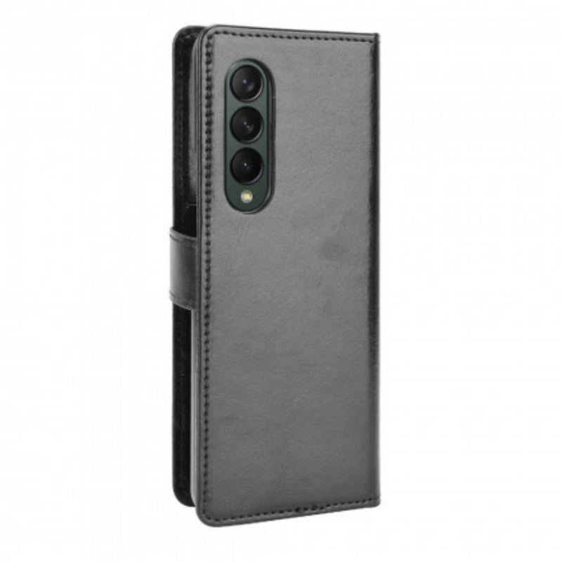 Capa De Couro Para Samsung Galaxy Z Fold 3 5G Couro Falso Chamativo