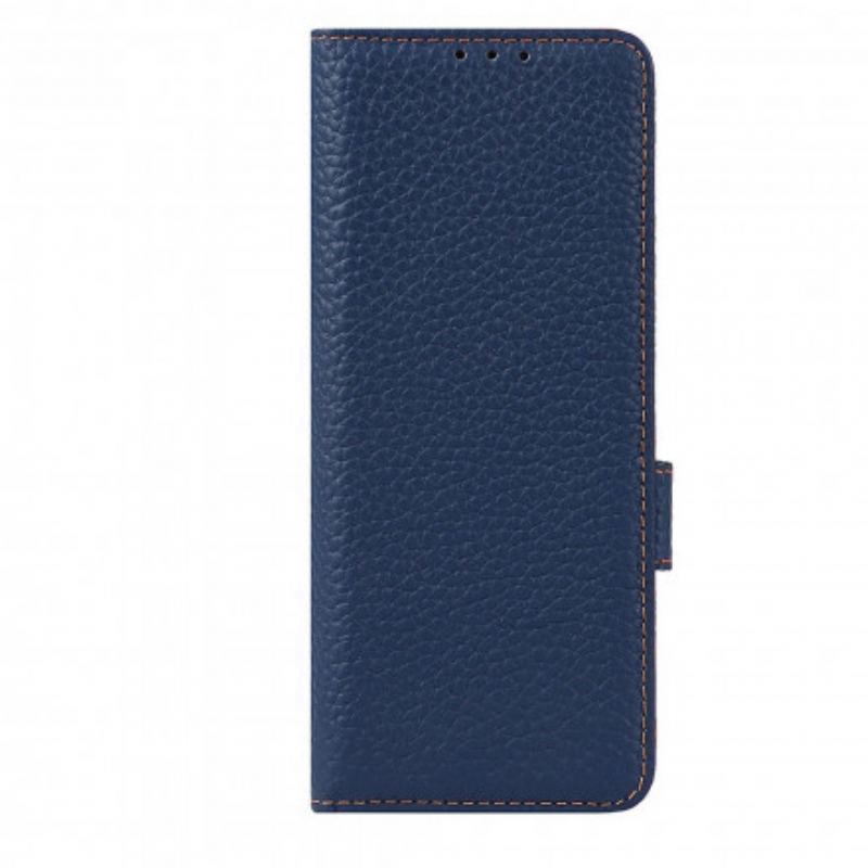 Capa De Couro Para Samsung Galaxy Z Fold 3 5G Couro Lichia Genuíno