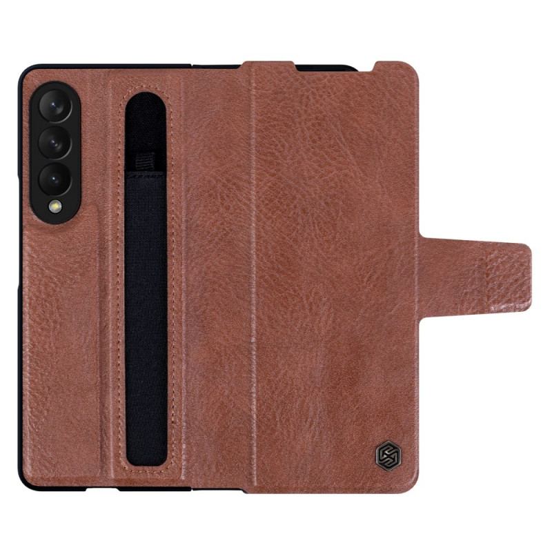 Capa De Couro Para Samsung Galaxy Z Fold 3 5G Couro Sintético Nillkin