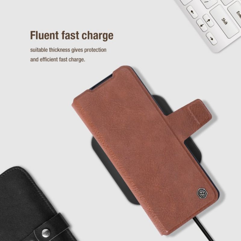 Capa De Couro Para Samsung Galaxy Z Fold 3 5G Couro Sintético Nillkin