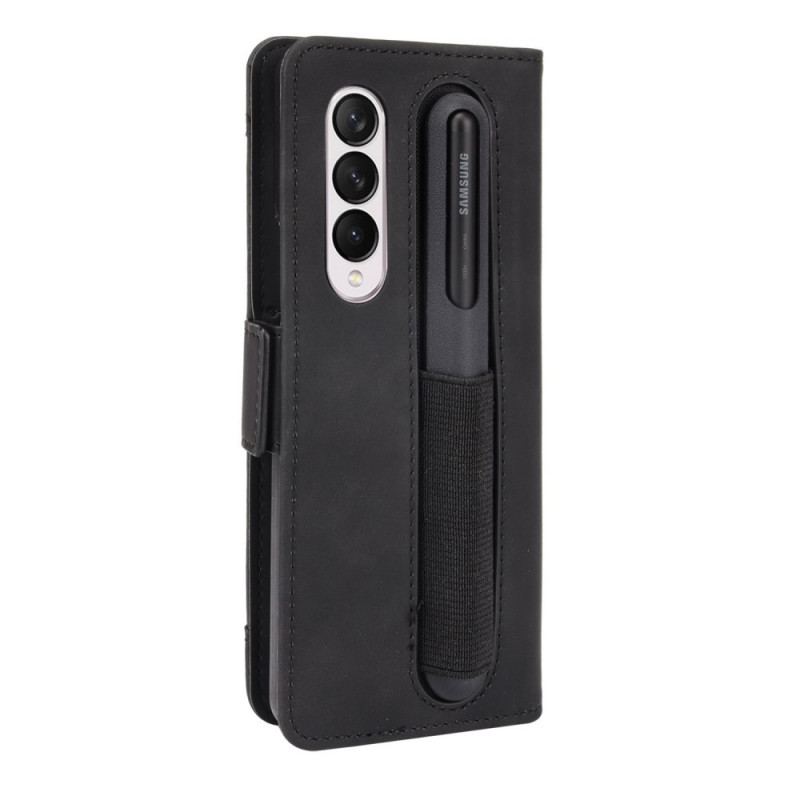 Capa De Couro Para Samsung Galaxy Z Fold 3 5G Suporte De Caneta De Primeira Classe