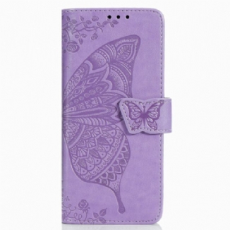 Capa Flip Para Samsung Galaxy Z Fold 3 5G Design De Borboleta Com Cordão