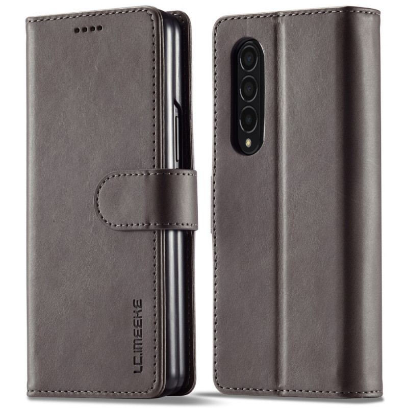 Capa Flip Para Samsung Galaxy Z Fold 3 5G Lc.imeeke Efeito Couro