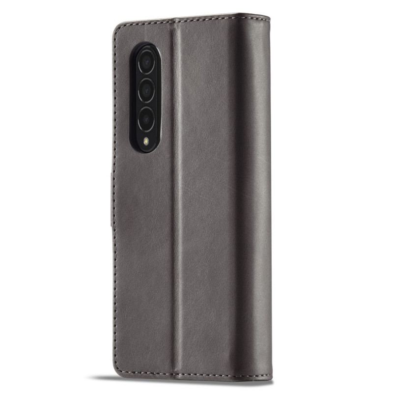 Capa Flip Para Samsung Galaxy Z Fold 3 5G Lc.imeeke Efeito Couro