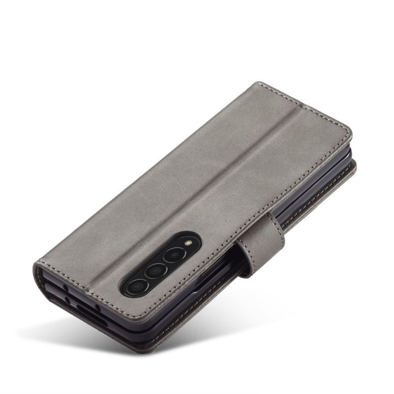 Capa Flip Para Samsung Galaxy Z Fold 3 5G Lc.imeeke Efeito Couro