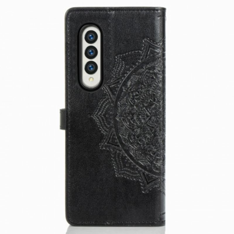 Capa Flip Para Samsung Galaxy Z Fold 3 5G Mandala Idade Média