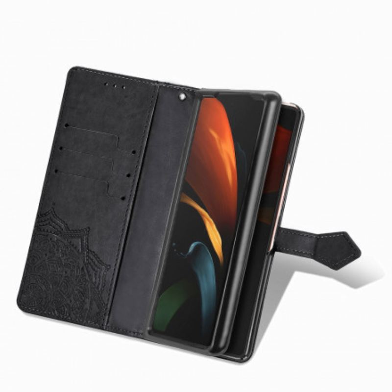 Capa Flip Para Samsung Galaxy Z Fold 3 5G Mandala Idade Média