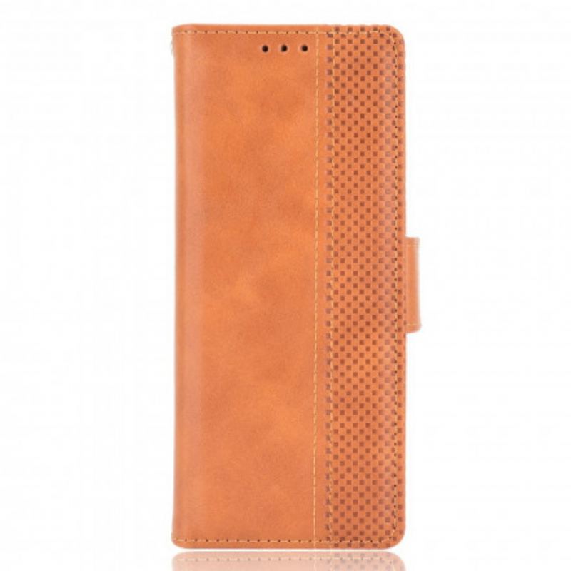 Capa Folio Para Samsung Galaxy Z Fold 3 5G Efeito Couro Estilizado