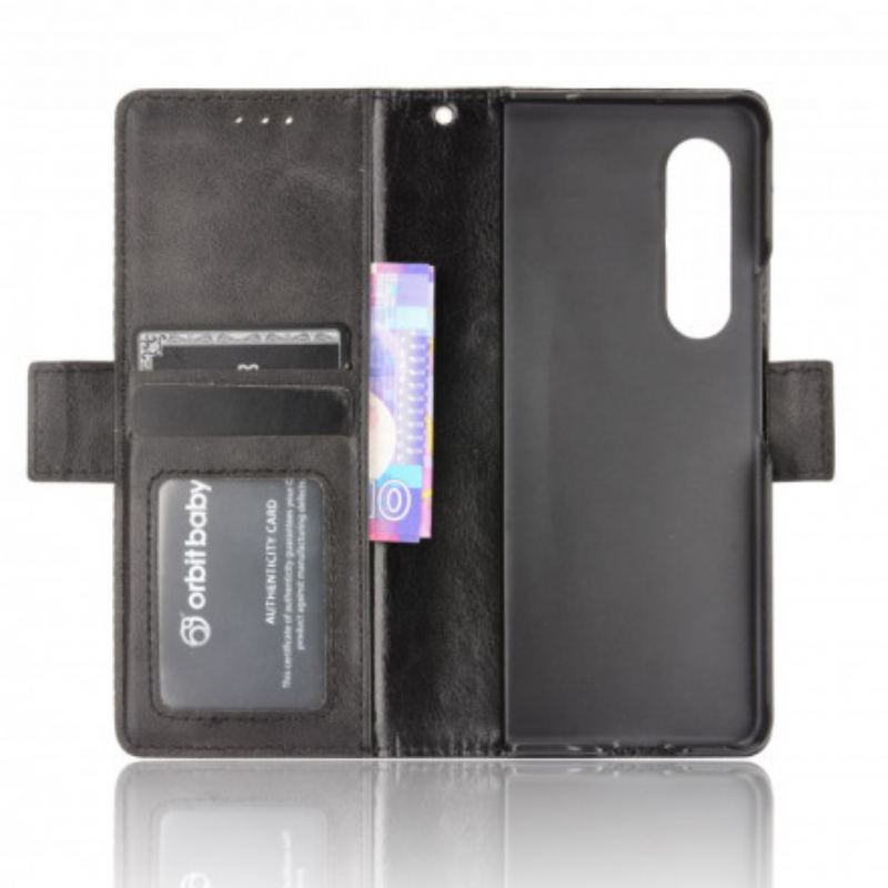 Capa Folio Para Samsung Galaxy Z Fold 3 5G Efeito Couro Estilizado