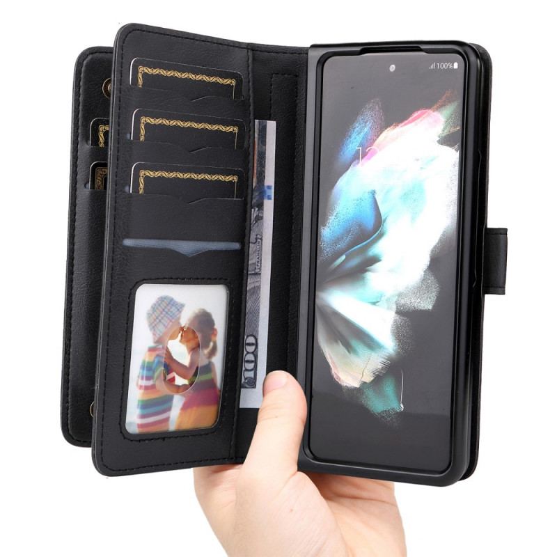 Capa Folio Para Samsung Galaxy Z Fold 3 5G Porta-moedas Empresarial Multifuncional