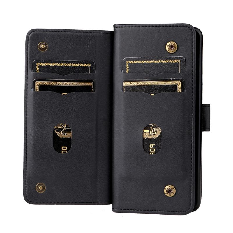 Capa Folio Para Samsung Galaxy Z Fold 3 5G Porta-moedas Empresarial Multifuncional