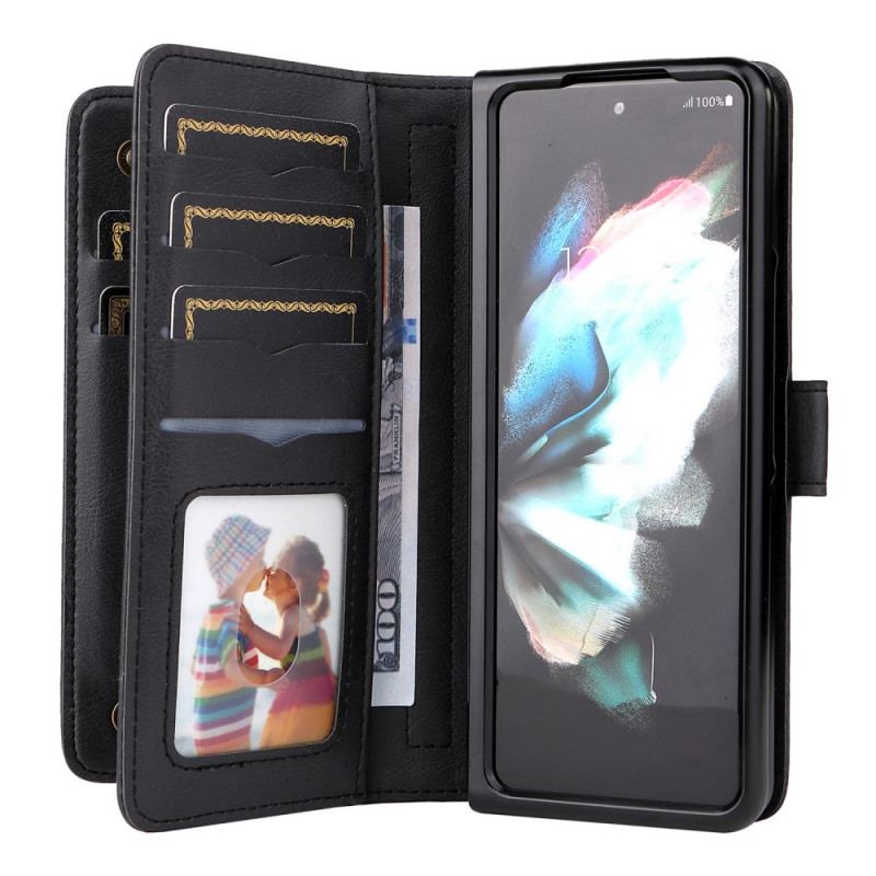 Capa Folio Para Samsung Galaxy Z Fold 3 5G Porta-moedas Empresarial Multifuncional