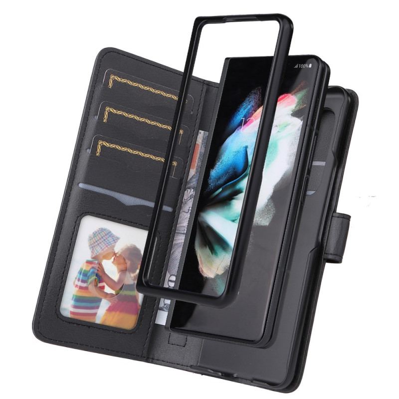 Capa Folio Para Samsung Galaxy Z Fold 3 5G Porta-moedas Empresarial Multifuncional