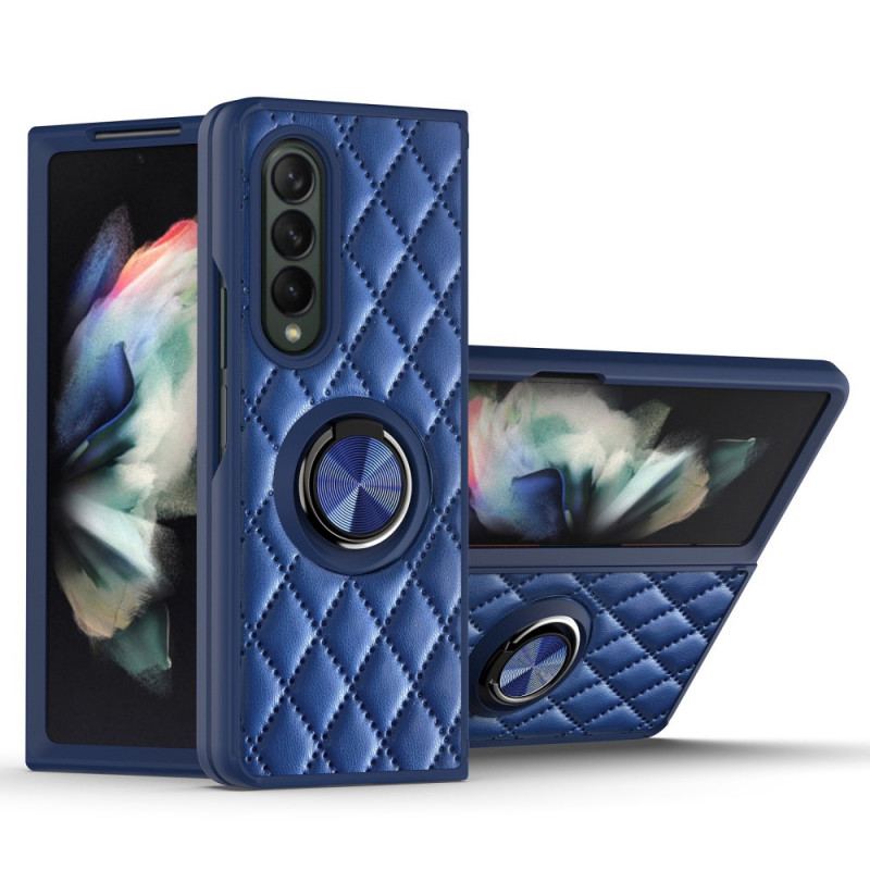 Capa Para Samsung Galaxy Z Fold 3 5G Acolchoado Com Suporte De Anel