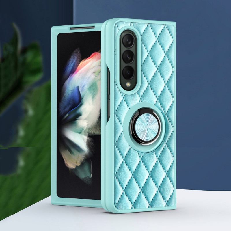 Capa Para Samsung Galaxy Z Fold 3 5G Acolchoado Com Suporte De Anel