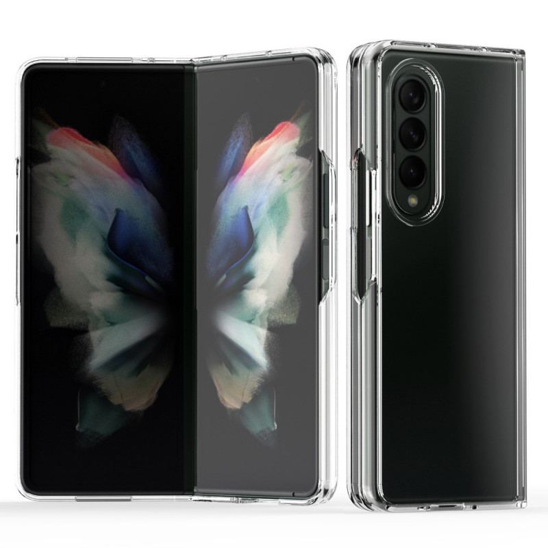 Capa Para Samsung Galaxy Z Fold 3 5G Bordas Coloridas Transparentes