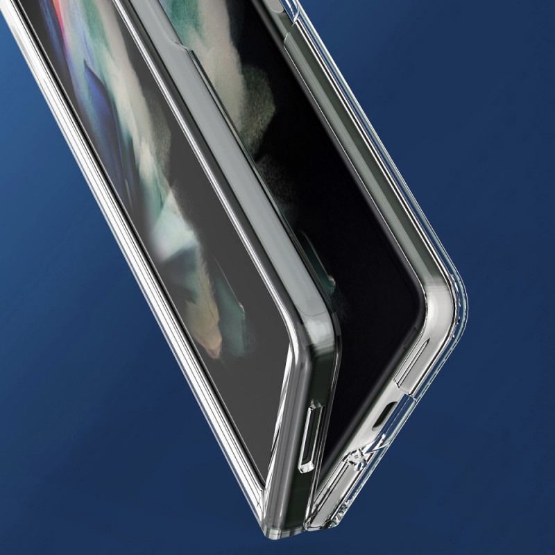 Capa Para Samsung Galaxy Z Fold 3 5G Bordas Coloridas Transparentes