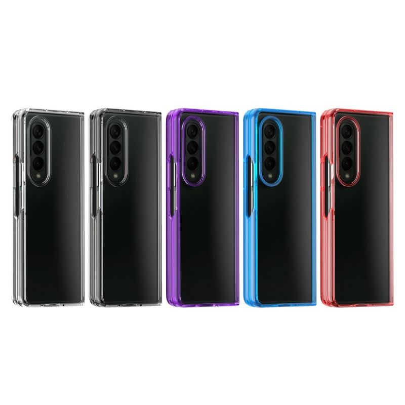 Capa Para Samsung Galaxy Z Fold 3 5G Bordas Coloridas Transparentes