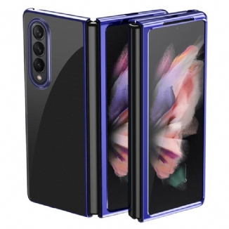 Capa Para Samsung Galaxy Z Fold 3 5G Bordas De Estilo De Metal Transparente