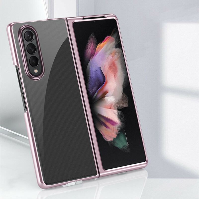 Capa Para Samsung Galaxy Z Fold 3 5G Bordas De Estilo De Metal Transparente