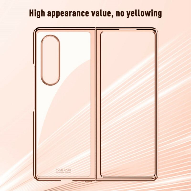 Capa Para Samsung Galaxy Z Fold 3 5G Bordas Metálicas Transparentes