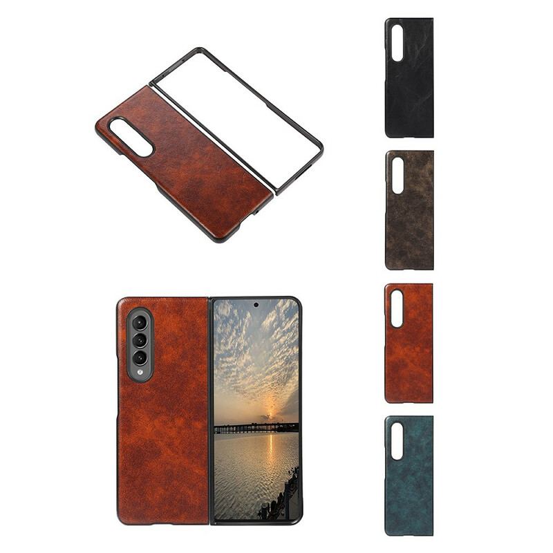 Capa Para Samsung Galaxy Z Fold 3 5G Couro Falso Premium