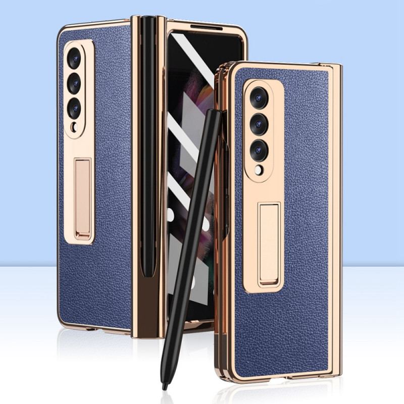 Capa Para Samsung Galaxy Z Fold 3 5G Couro Lichia Multifuncional