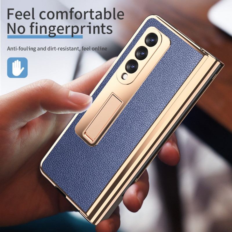 Capa Para Samsung Galaxy Z Fold 3 5G Couro Lichia Multifuncional