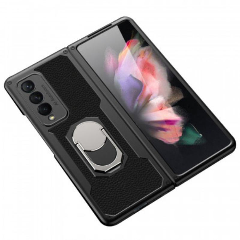 Capa Para Samsung Galaxy Z Fold 3 5G Couro Litchi Ring-suporte Gkk