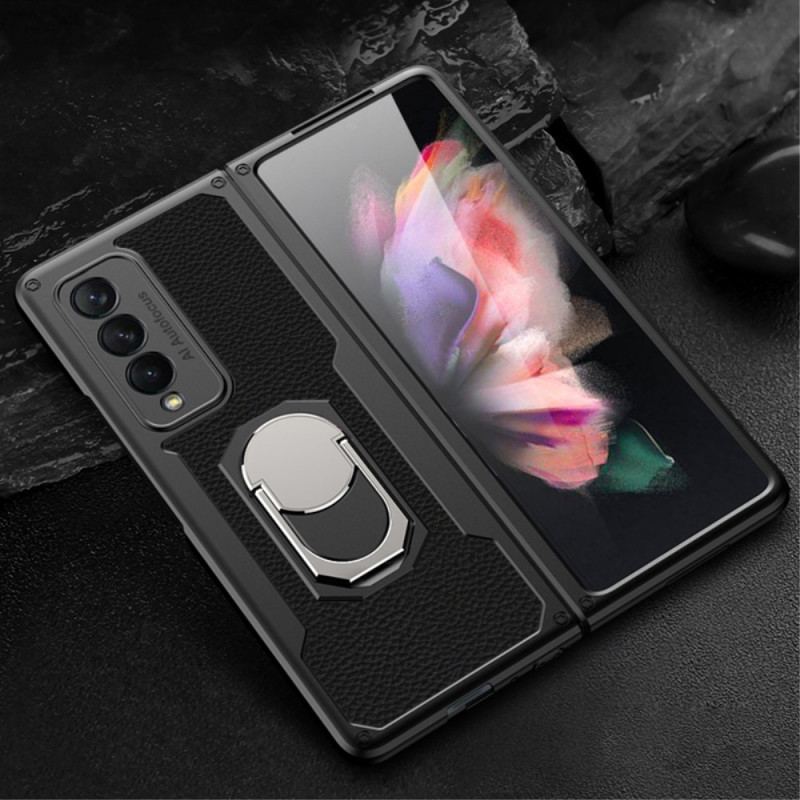 Capa Para Samsung Galaxy Z Fold 3 5G Couro Litchi Ring-suporte Gkk