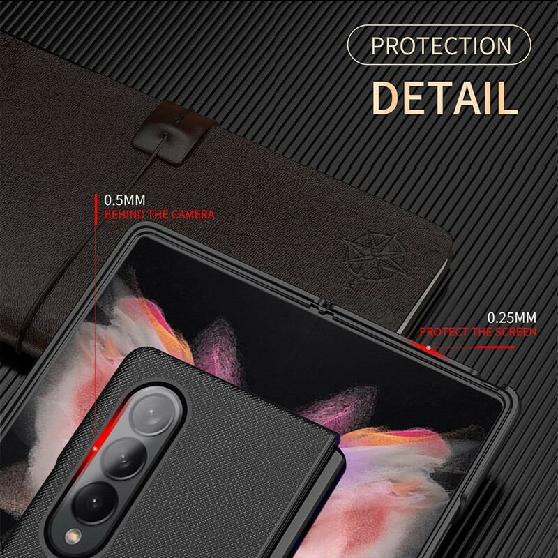 Capa Para Samsung Galaxy Z Fold 3 5G Couro Texturizado