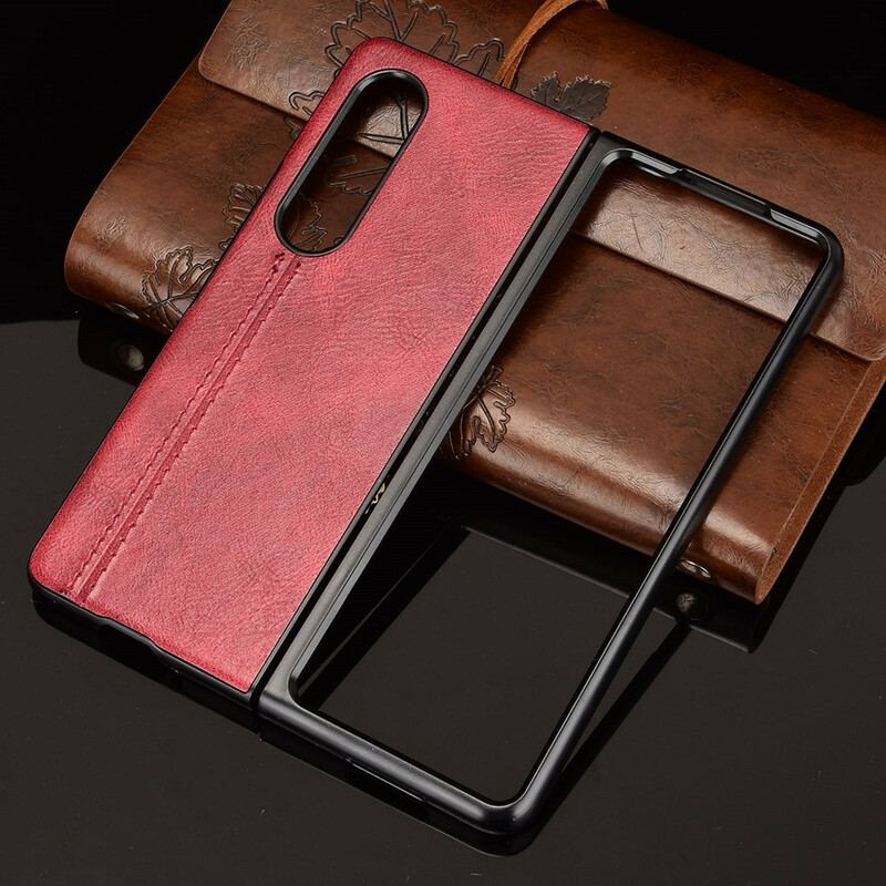 Capa Para Samsung Galaxy Z Fold 3 5G Efeito Couro Couture