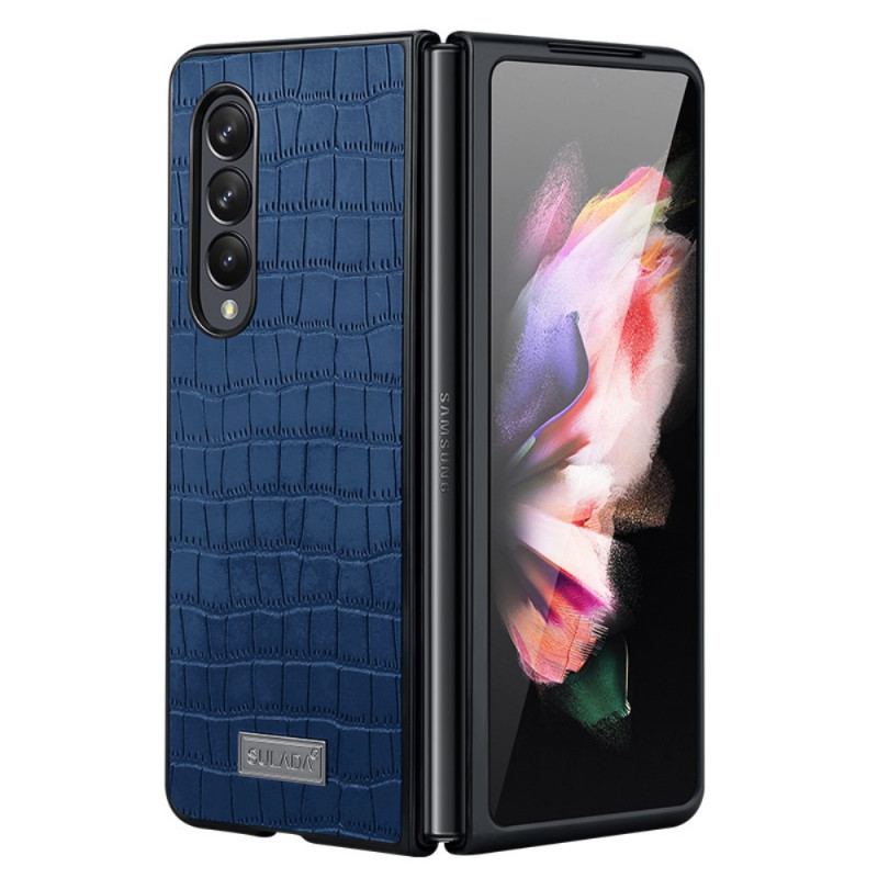 Capa Para Samsung Galaxy Z Fold 3 5G Estilo Crocodilo Couro Sulada